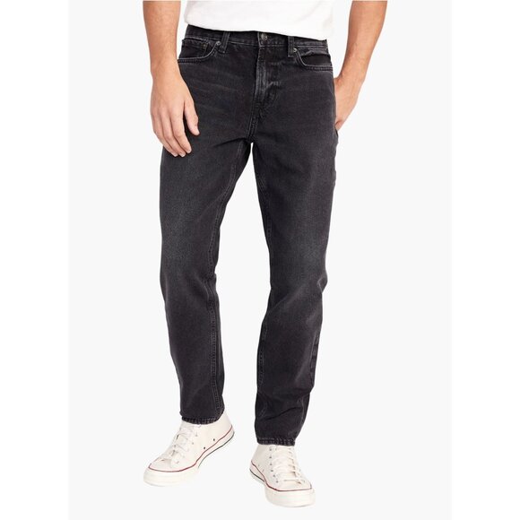 Old Navy Jeans Black Straight Taper Men's 30 x 32 Built In Tough New with Tags C - Picture 2 of 4